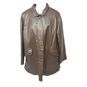 Vintage 90's Pretty Face Genuine Leather Sherling Texture Women's Large Jacket